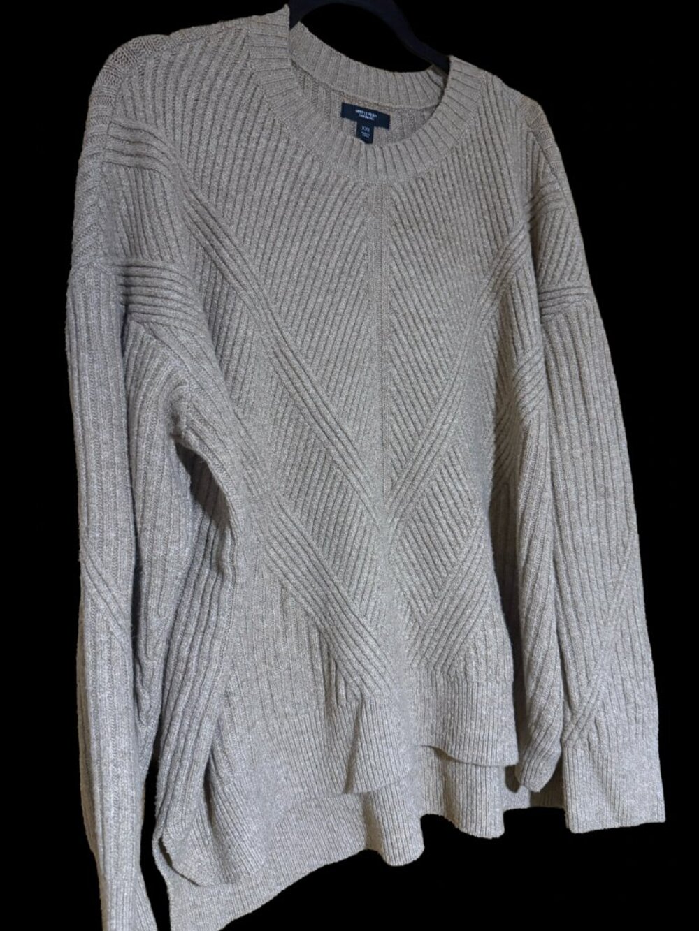 NWT Simply Vera Vera Wang Camel Ribbed Chevron Sweater Size XXL 2XL WV33S106RH